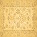 Square Oriental Brown Traditional Rug, abs497brn