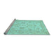 Sideview of Machine Washable Oriental Light Blue Traditional Rug, wshabs497lblu