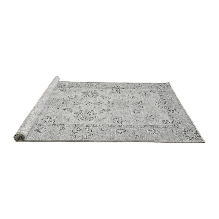Sideview of Machine Washable Oriental Gray Traditional Rug, wshabs497gry