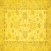 Square Oriental Yellow Traditional Rug, abs497yw