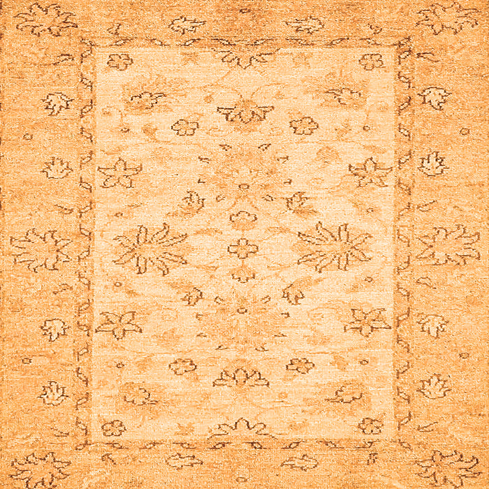Square Machine Washable Oriental Orange Traditional Area Rugs, wshabs497org
