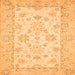 Square Machine Washable Oriental Orange Traditional Area Rugs, wshabs497org