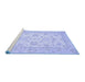 Sideview of Machine Washable Oriental Blue Traditional Rug, wshabs497blu