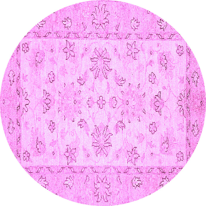Round Machine Washable Oriental Purple Traditional Area Rugs, wshabs497pur