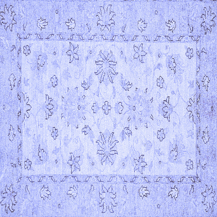 Square Machine Washable Oriental Blue Traditional Rug, wshabs497blu
