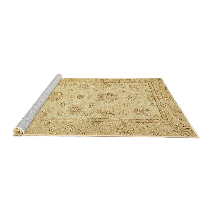 Sideview of Machine Washable Abstract Yellow Rug, wshabs498