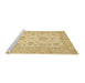 Sideview of Machine Washable Abstract Yellow Rug, wshabs498