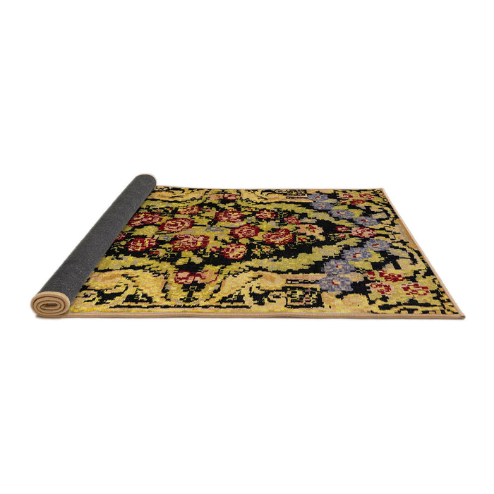 Sideview of Abstract Bakers Brown Modern Rug, abs4980