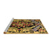 Sideview of Machine Washable Abstract Bakers Brown Rug, wshabs4980