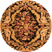 Round Abstract Orange Modern Rug, abs4980org