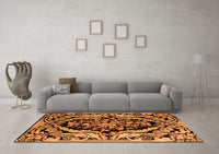 Machine Washable Abstract Orange Modern Rug, wshabs4980org