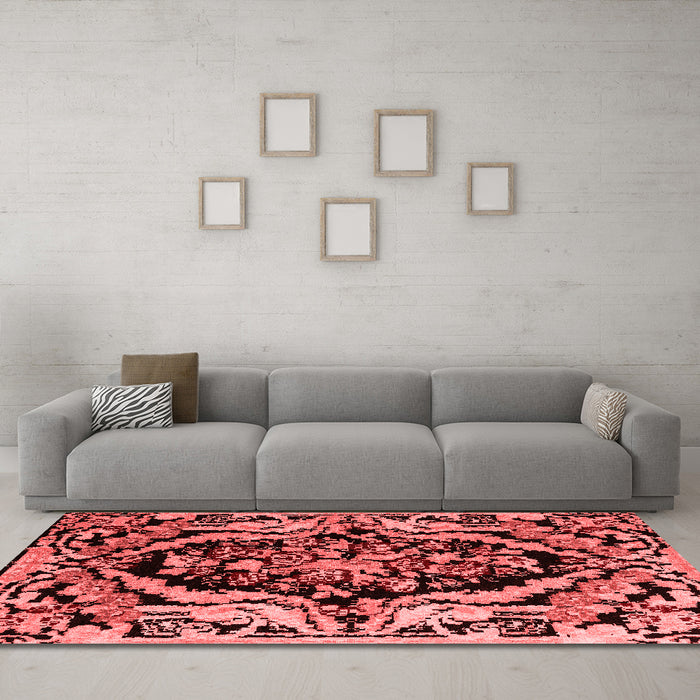 Modern Red Washable Rugs