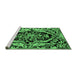 Sideview of Machine Washable Abstract Emerald Green Modern Area Rugs, wshabs4980emgrn