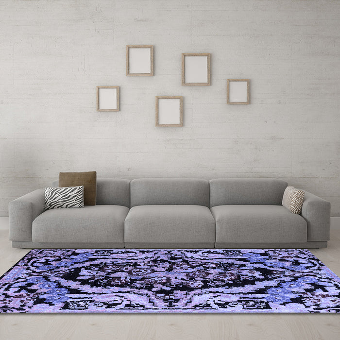 Machine Washable Abstract Blue Modern Rug in a Living Room, wshabs4980blu