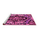 Sideview of Machine Washable Abstract Pink Modern Rug, wshabs4980pnk