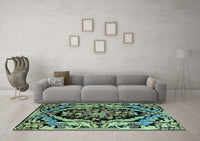 Machine Washable Abstract Light Blue Modern Rug, wshabs4980lblu