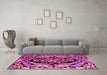 Machine Washable Abstract Pink Modern Rug in a Living Room, wshabs4980pnk