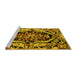 Sideview of Machine Washable Abstract Yellow Modern Rug, wshabs4980yw