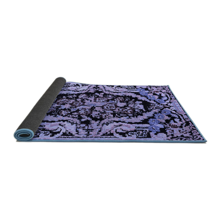 Sideview of Abstract Blue Modern Rug, abs4980blu