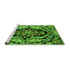 Sideview of Machine Washable Abstract Green Modern Area Rugs, wshabs4980grn