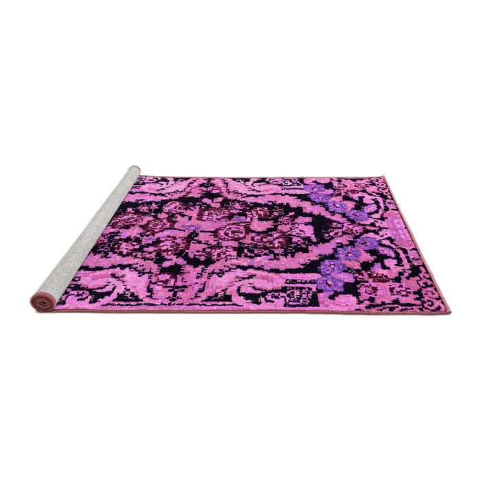 Sideview of Machine Washable Abstract Purple Modern Area Rugs, wshabs4980pur