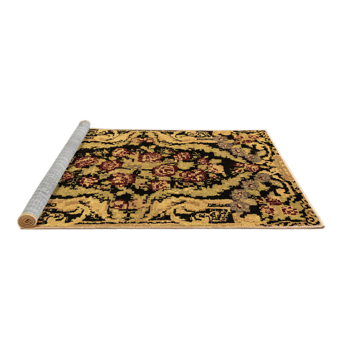 Sideview of Machine Washable Abstract Brown Modern Rug, wshabs4980brn