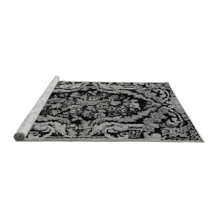 Sideview of Machine Washable Abstract Gray Modern Rug, wshabs4980gry