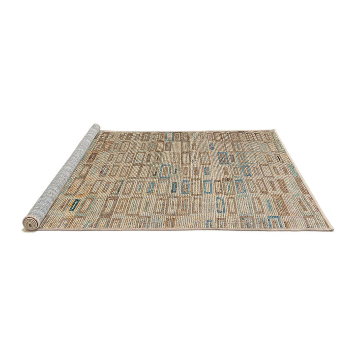 Sideview of Machine Washable Abstract Dark Almond Brown Rug, wshabs4981