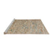 Sideview of Machine Washable Abstract Dark Almond Brown Rug, wshabs4981