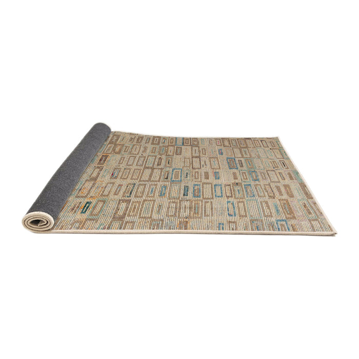 Sideview of Abstract Dark Almond Brown Modern Rug, abs4981