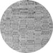 Round Machine Washable Abstract Gray Modern Rug, wshabs4981gry