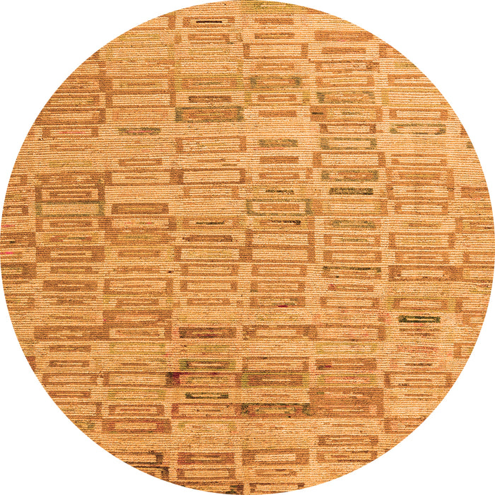 Round Abstract Orange Modern Rug, abs4981org