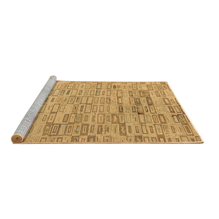Sideview of Machine Washable Abstract Brown Modern Rug, wshabs4981brn