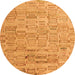 Round Machine Washable Abstract Orange Modern Area Rugs, wshabs4981org