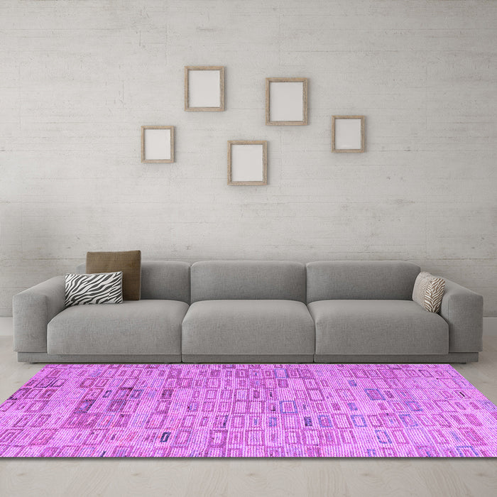 Machine Washable Abstract Purple Modern Area Rugs in a Living Room, wshabs4981pur
