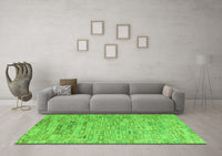 Machine Washable Abstract Green Modern Rug, wshabs4981grn