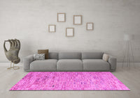 Machine Washable Abstract Pink Modern Rug, wshabs4981pnk