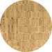 Round Abstract Brown Modern Rug, abs4981brn