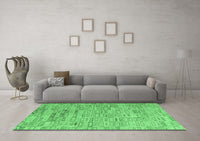 Machine Washable Abstract Emerald Green Modern Rug, wshabs4981emgrn