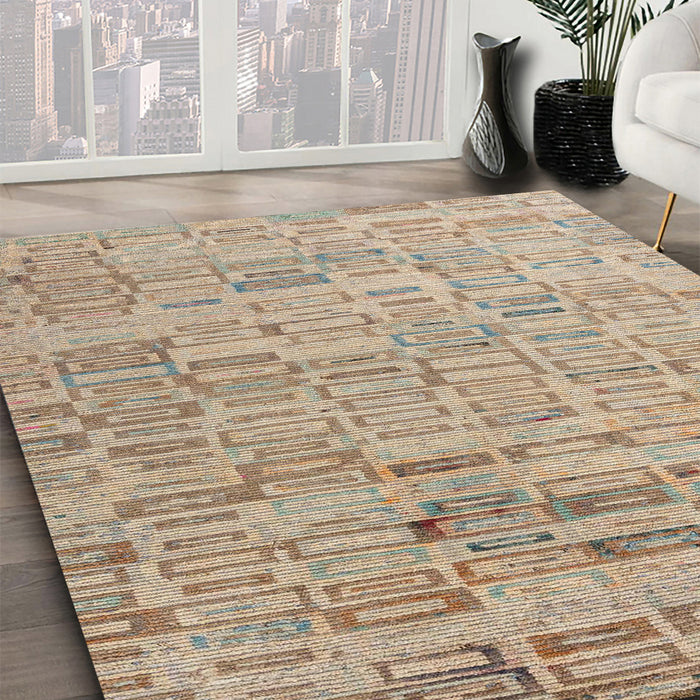 Machine Washable Abstract Dark Almond Brown Rug in a Family Room, wshabs4981