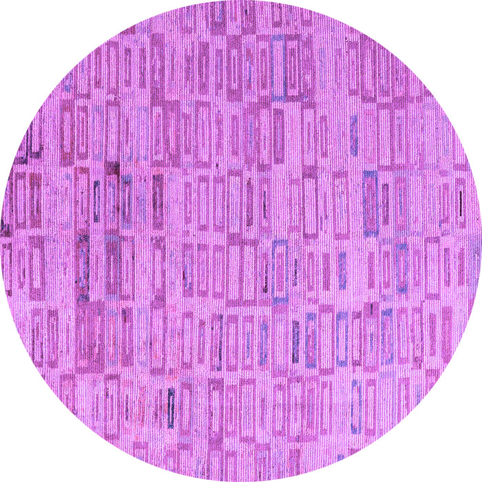 Round Abstract Purple Modern Rug, abs4981pur