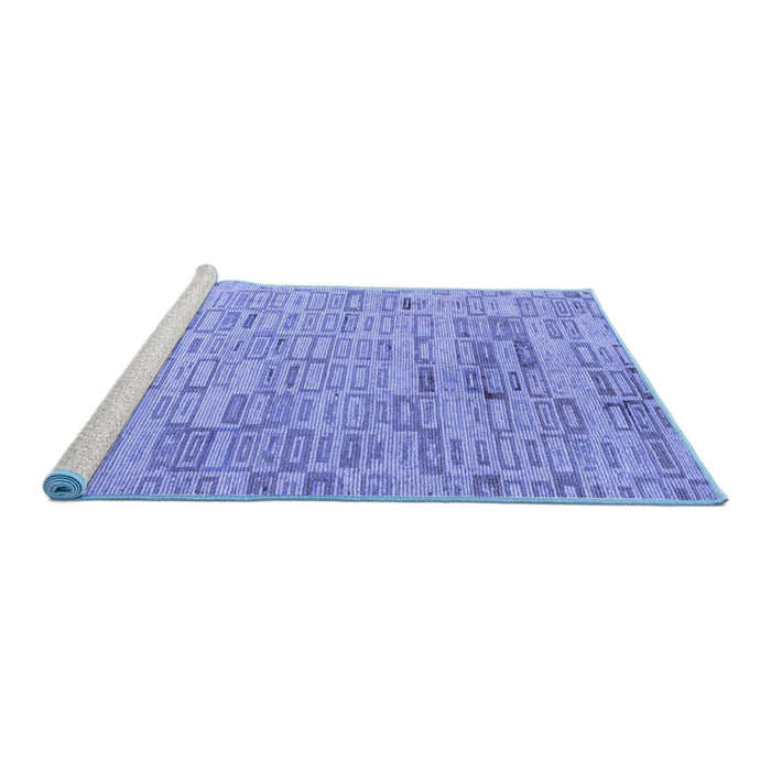 Sideview of Machine Washable Abstract Blue Modern Rug, wshabs4981blu