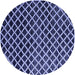 Round Abstract Blue Modern Rug, abs4982blu