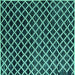 Square Machine Washable Abstract Turquoise Modern Area Rugs, wshabs4982turq