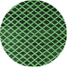 Round Abstract Emerald Green Modern Rug, abs4982emgrn