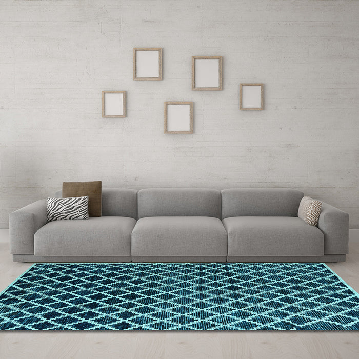 Machine Washable Abstract Light Blue Modern Rug in a Living Room, wshabs4982lblu