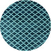 Round Abstract Light Blue Modern Rug, abs4982lblu