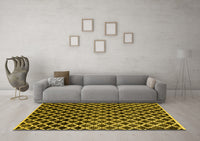 Machine Washable Abstract Yellow Modern Rug, wshabs4982yw