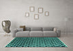 Machine Washable Abstract Turquoise Modern Area Rugs in a Living Room,, wshabs4982turq