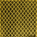 Square Machine Washable Abstract Yellow Modern Rug, wshabs4982yw